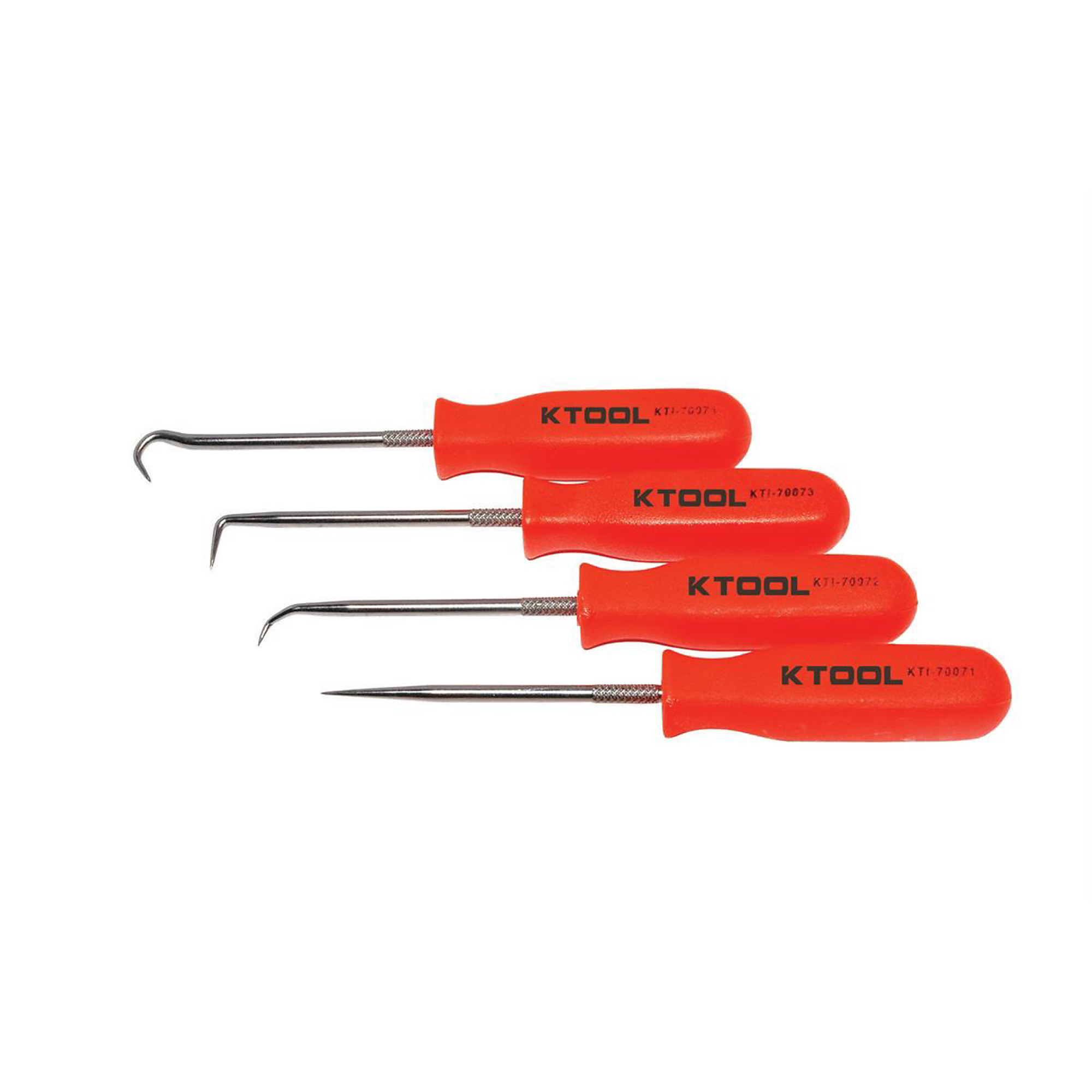 K Tool International Pick Set — 4-Piece, Neon Orange, Model# KTI70070